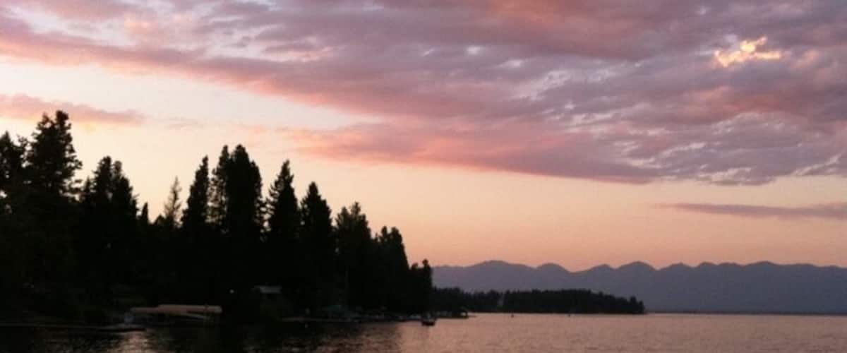 Spectacular summer sunsets from the west side of Flathead Lake, Montana.