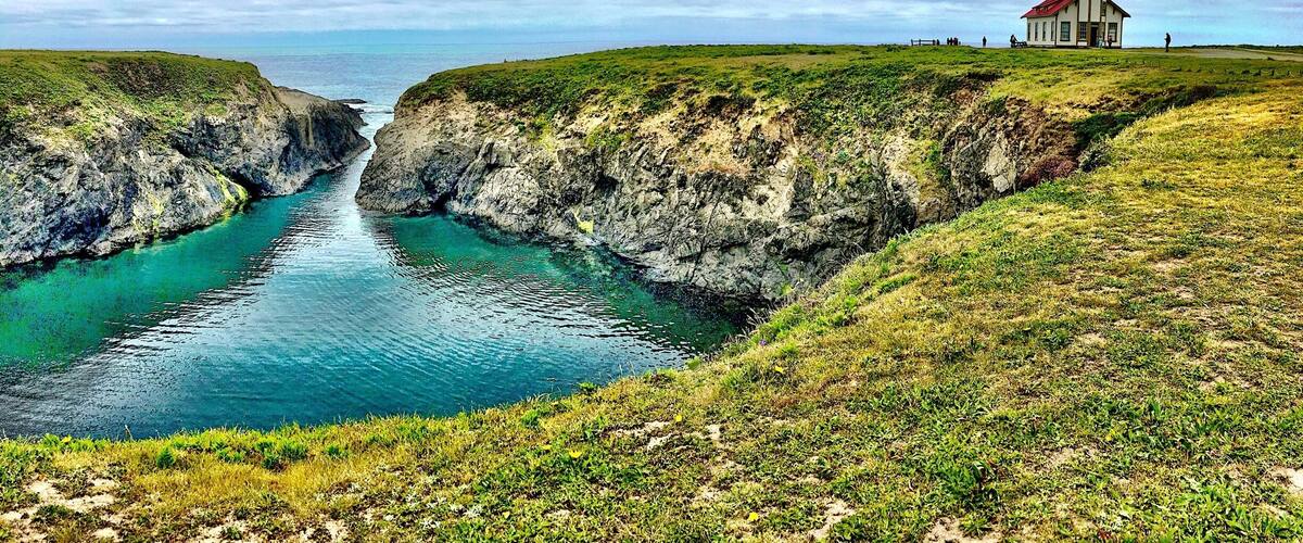 When visiting the quaint coastal town of Mendocino, this is a great place to stroll and enjoy the fantastic views, even on a cloudy day.