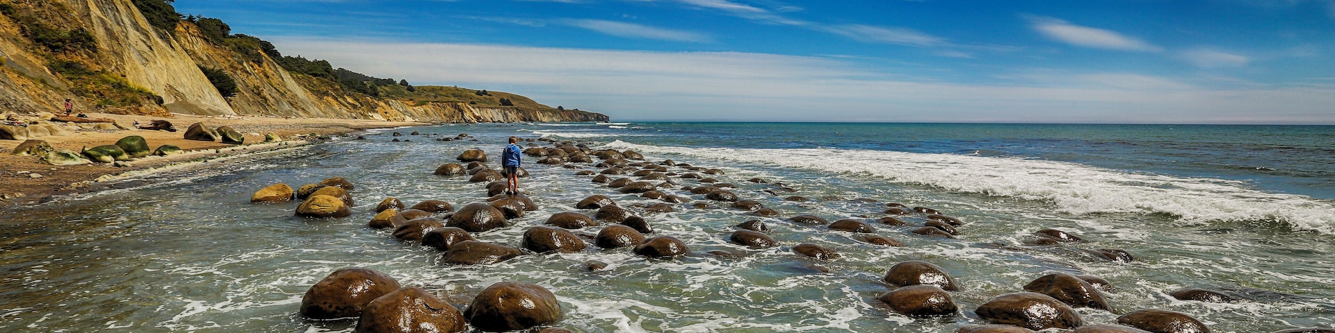 Best at low tide, these meter diameter boulders are a sight to see. Dozens of them out there in the tide that get covered at high tide. The kids loved this beach and all the things to touch and climb on. Best part: free. An hour south of Mendocino, CA. #KidsFun
