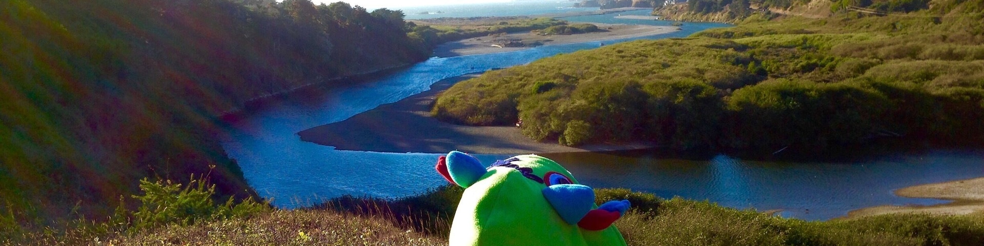 Contemplating life from the mind of a 7 year old girl as she looks out over the river that connects with the ocean.  #blue