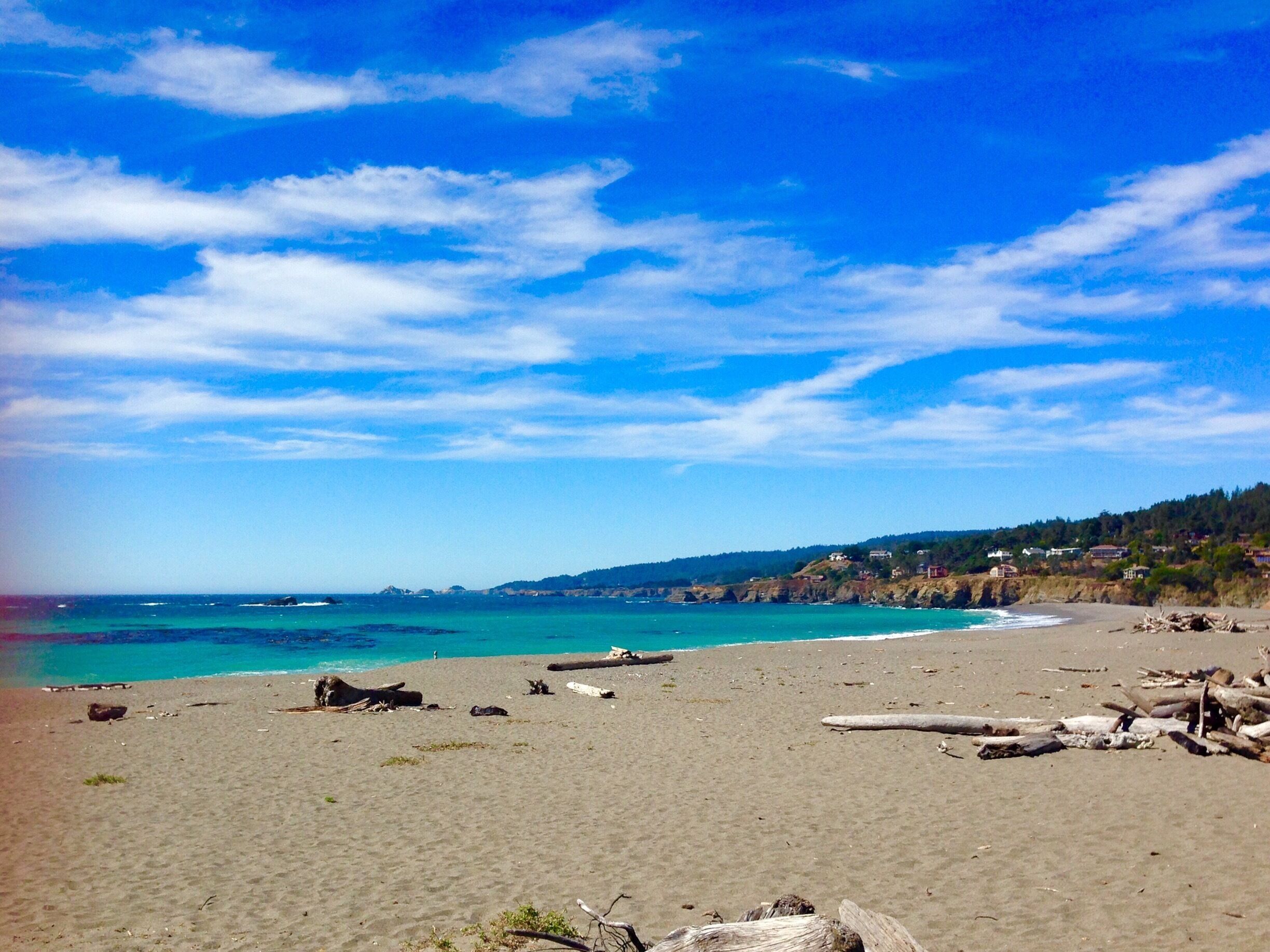 The Drift wood beach near the little town of Gualala, California. It's an amazingly peaceful beach. The skies are always blue and the ocean sparkles. But bring a jacket, it's very chilly! #blue