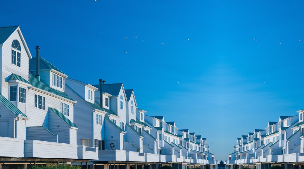 Row of lakeside condominiums, Sandusky, Ohio, USA