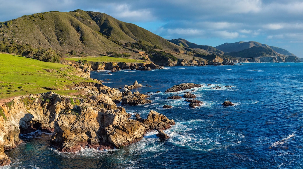 A panoramic view of the Big Sur coastline along California.
