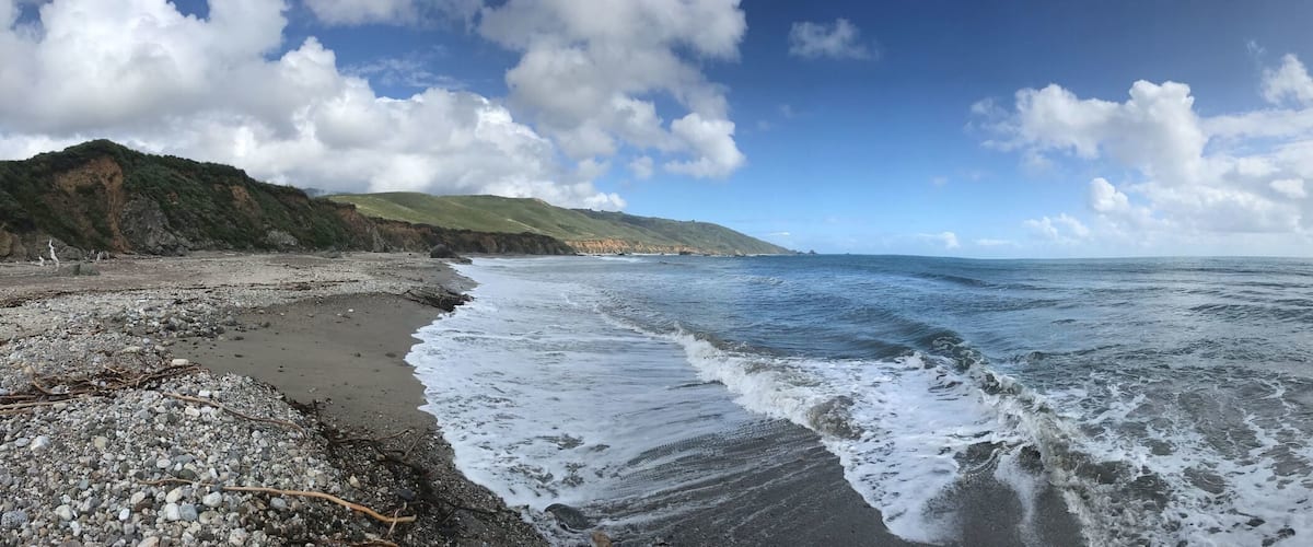 On our last day in Big Sur and in Cali, we wanted to *hit the beach*. This was one of the closer ones to our campsite and was well worth the little hike! It was covered in cool driftwood sculptures and this amazing view. #LifeAtExpedia