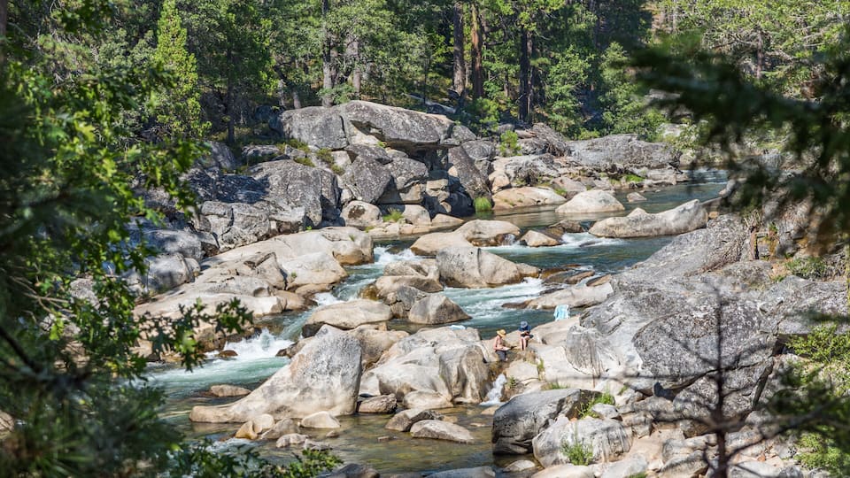 Rocky River Bed of Stanislaus River in the Sierra Mountains, Central California, USA