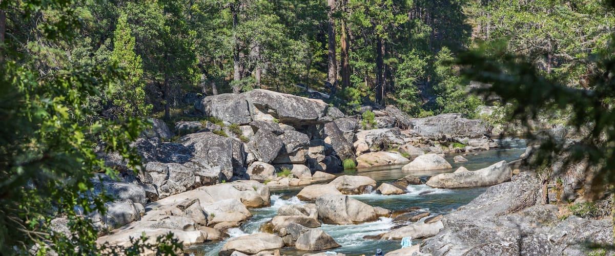 Rocky River Bed of Stanislaus River in the Sierra Mountains, Central California, USA
