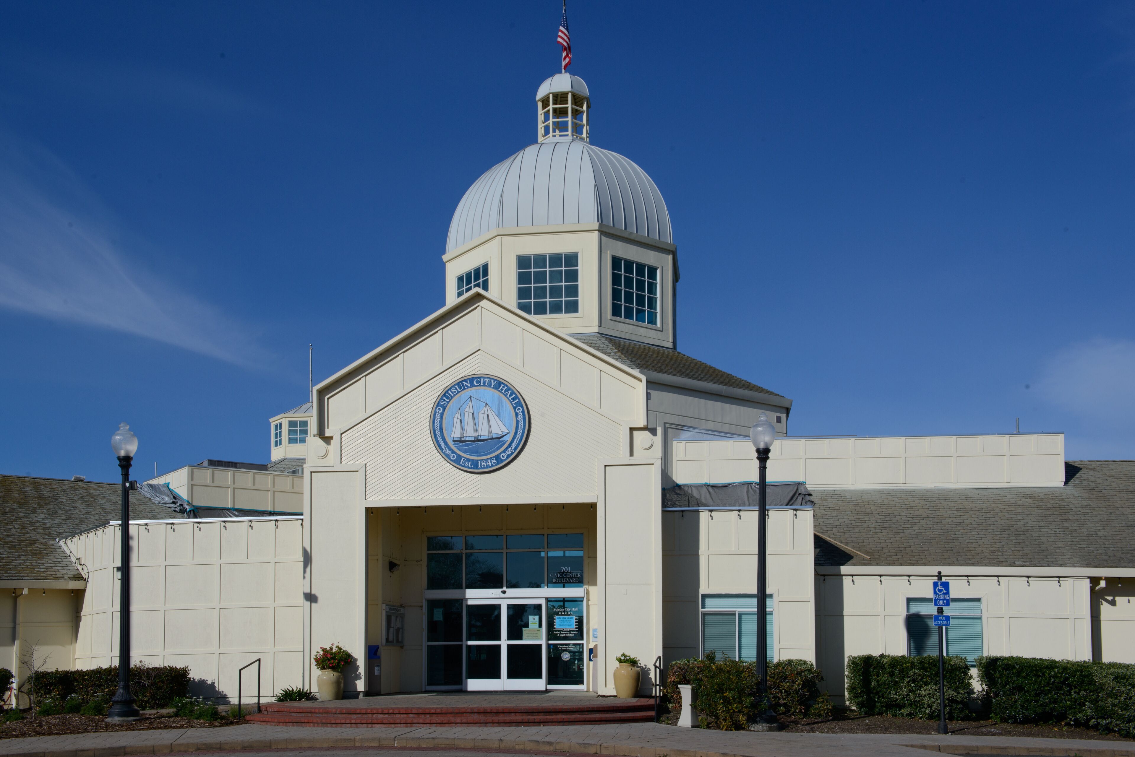 The city hall in Suisun City, California.