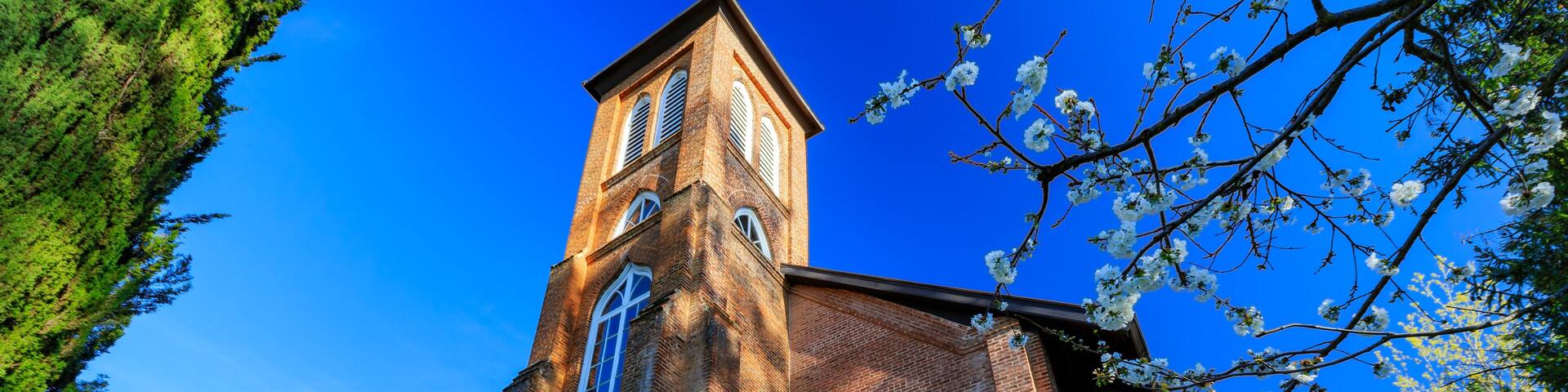 Beautiful Saint Annes Catholic Church building of Columbia State Historic Park