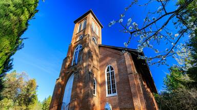 Beautiful Saint Annes Catholic Church building of Columbia State Historic Park