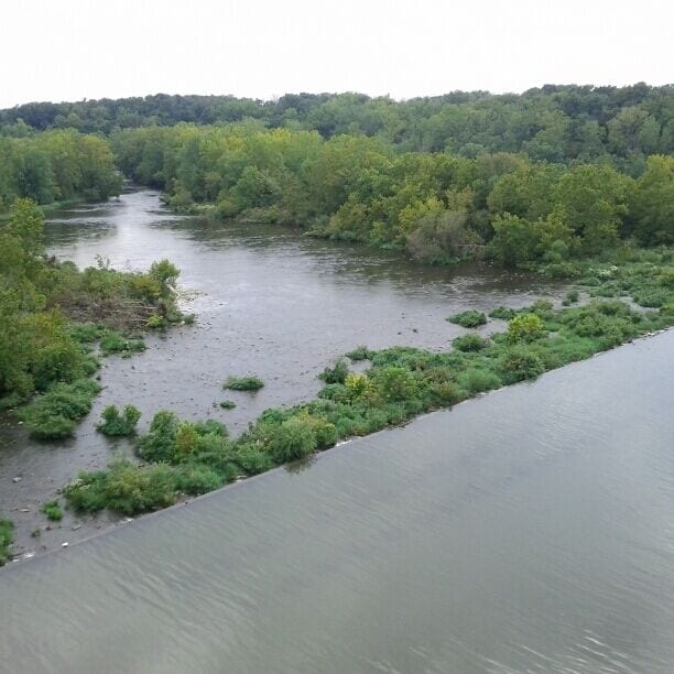A view of Big Walnut Creek looking south from the top of Hoover Dam.