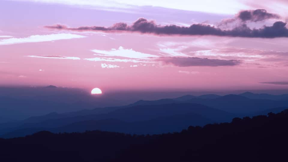 Sunset Lickstone Ridge Blue Ridge Mountains North Carolina