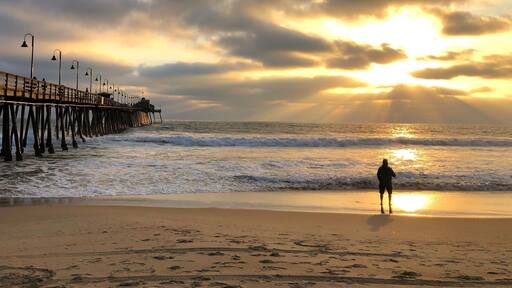 Summer sunset in California’s southernmost pier.