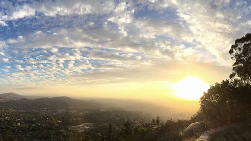Clouds over the mountain landscape of La Mesa San Diego California