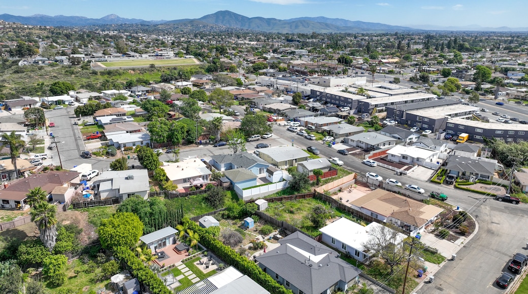 Aerial view of Lemon Grove neighborhood of San Diego, California. Small city is located east of downtown