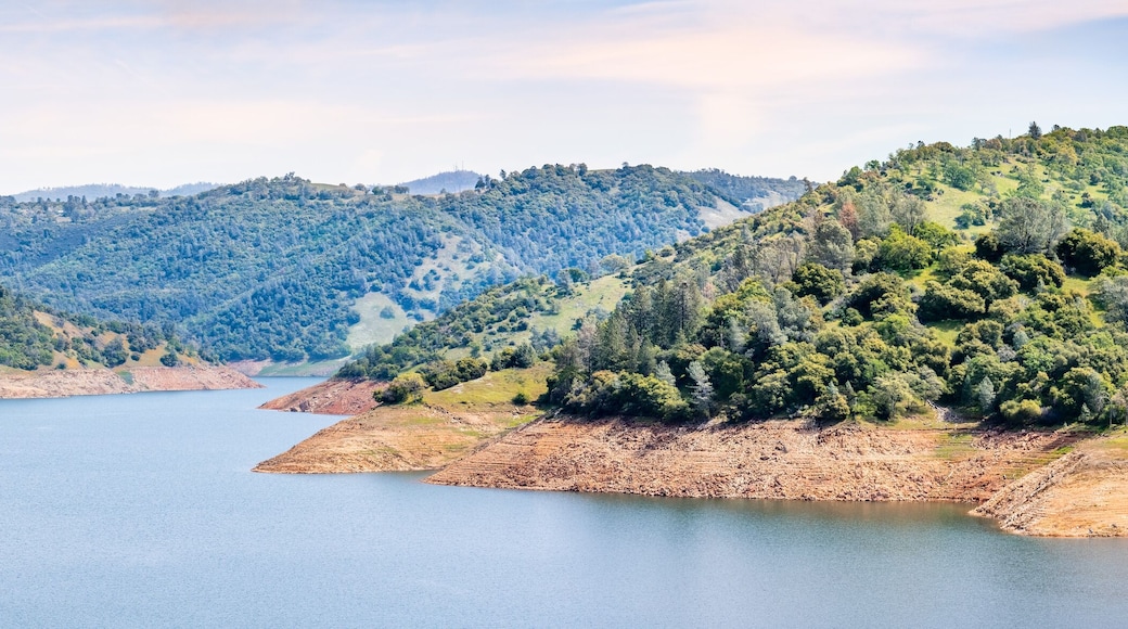 Panoramic view of New Melones Lake, a reservoir on the foothills of Sierra Mountains; California