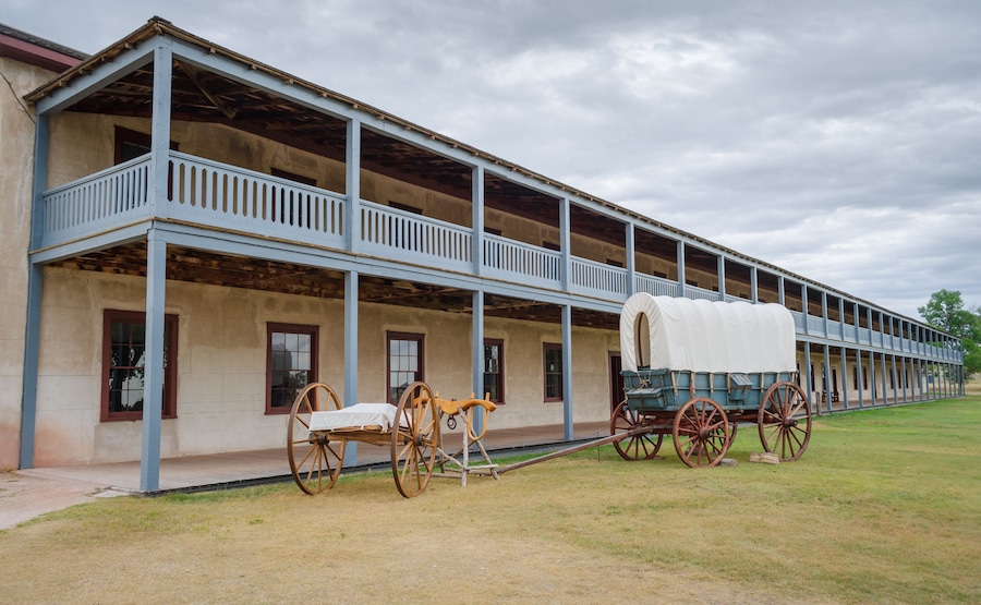 The old cavalry barracks at Fort Laramie National Historic Site, Trading Post, Diplomatic Site, and Military Installation in Wyoming