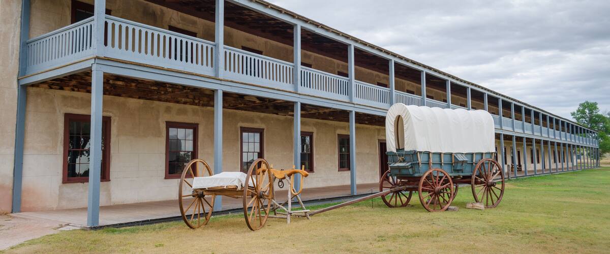 The old cavalry barracks at Fort Laramie National Historic Site, Trading Post, Diplomatic Site, and Military Installation in Wyoming