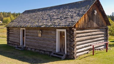 Historic log bunk house at 108 Mile Ranch in BC, Canada