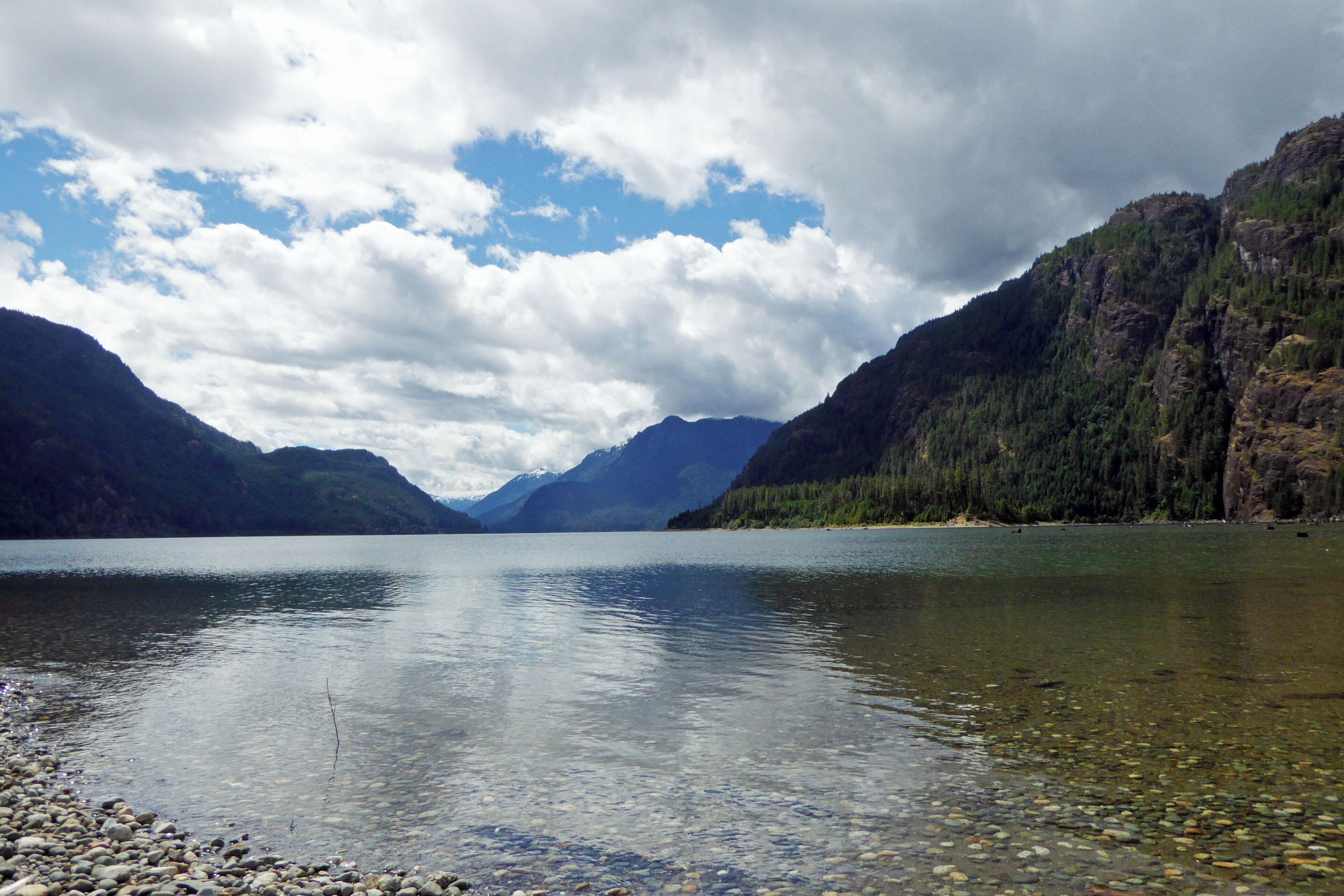 Buttle Lake is beautifully situated in the wilderness of Strathcona Provincial Park in the centre of Vancouver Island. Whilst it is remote it is served by good roads which are required for logging transport.  These roads are, mercifully, however very quiet.
The campground is basic, pumped water & pit toilets, which in reality take it one stage from wild camping but that is as it should be in a remote area of natural beauty.
Do not bother with your mobile phone here.  Not a cat in hell's chance of a signal!! Great! #GreatOutdoors