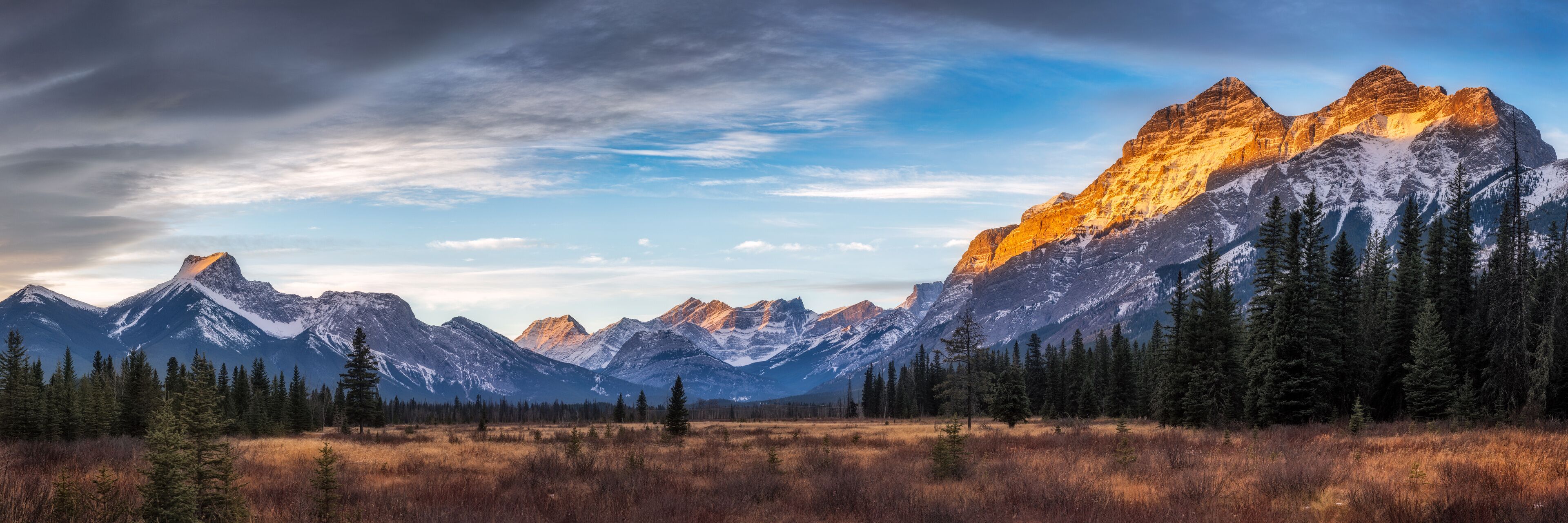 Mount Kidd in Kananaskis Country at sunrise