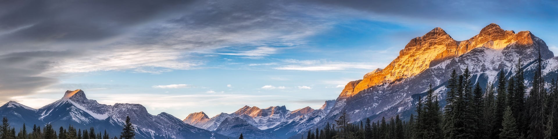 Mount Kidd in Kananaskis Country at sunrise