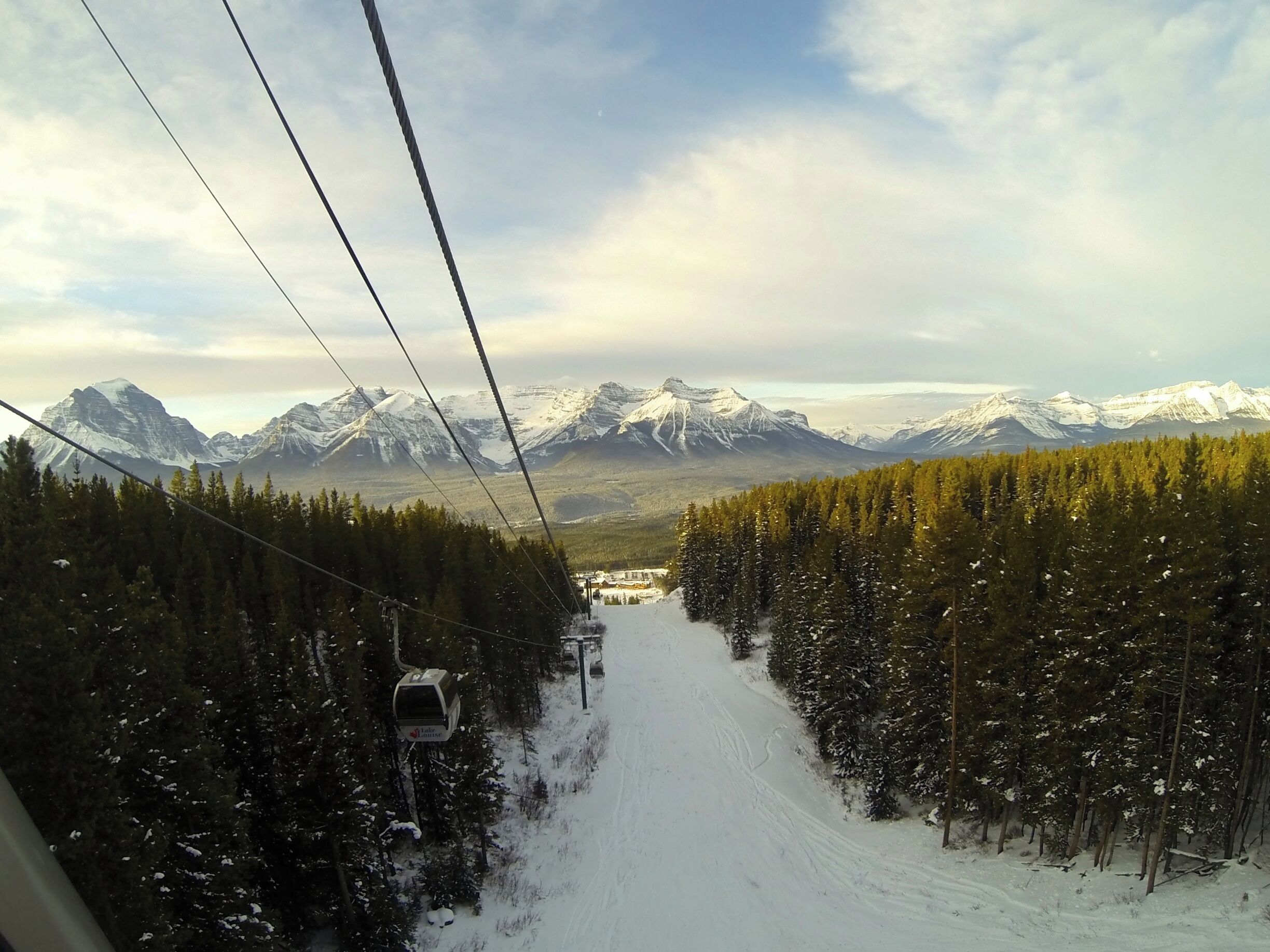 Bombing down this mountain while getting lost in the view, almost running over children. 
Go EARLY to avoid the kidlets.