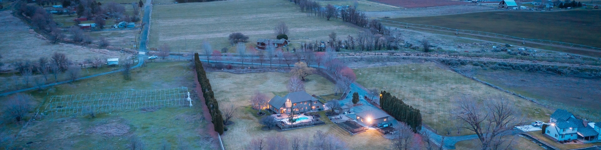 Farmland by the Umatilla River in Eastern Oregon near Hermiston.