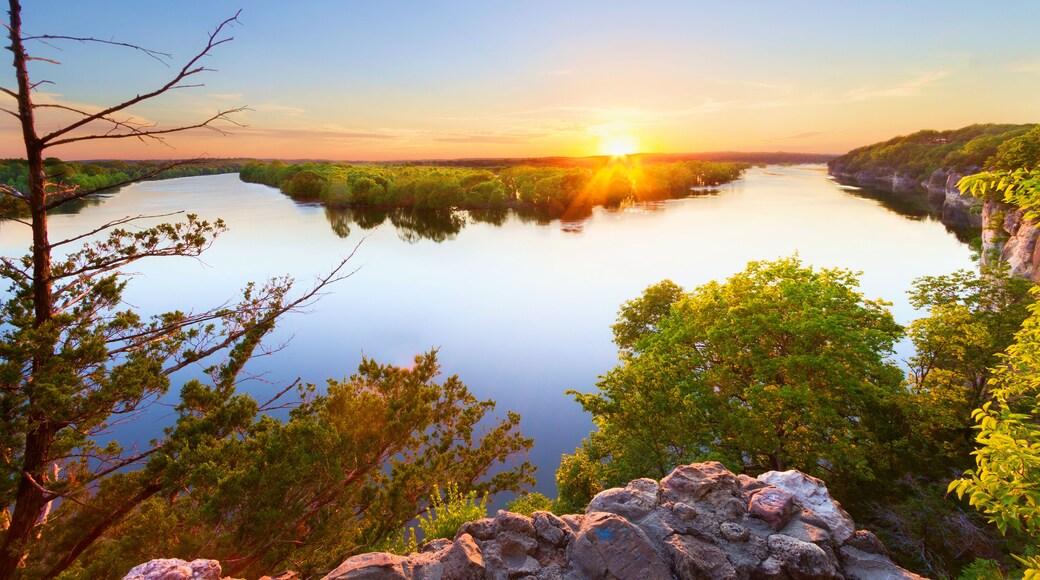 Sunset from where the Sac River and the Osage River comes together at Truman Lake in the Ozarks of Missouri. This is at Osceola, Missouri; Shutterstock ID 647973886; purchase_order: SP-1269 HA 2018 B