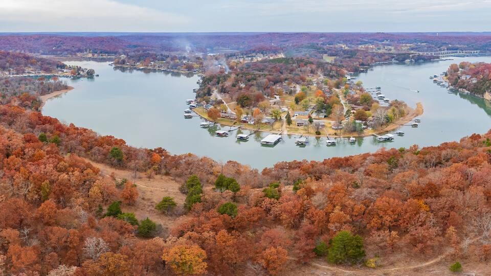 Aerial view of the Lake Ozark