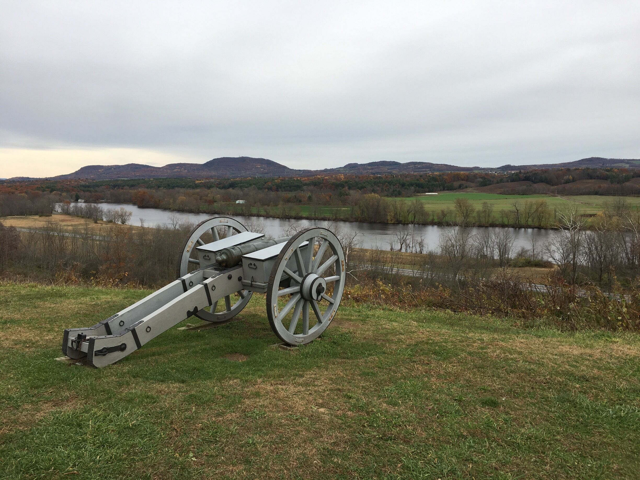 Toured Saratoga National Battlefield. The cannons were aimed at Burgeon's troops trying to travel both land and water routes along the Hudson River in September and October 1777.