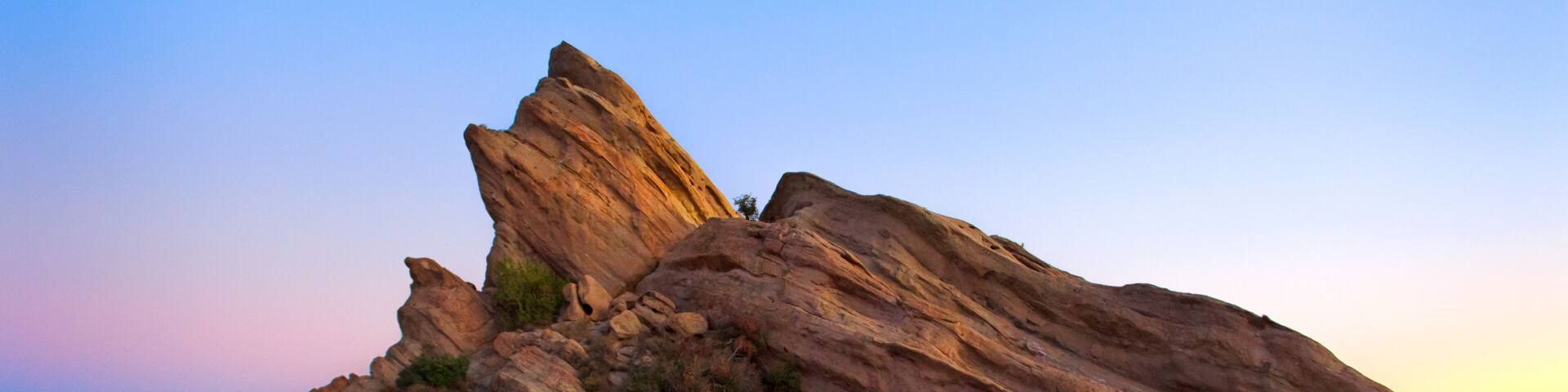 Panoramic View of Vasquez Rocks at Sunset