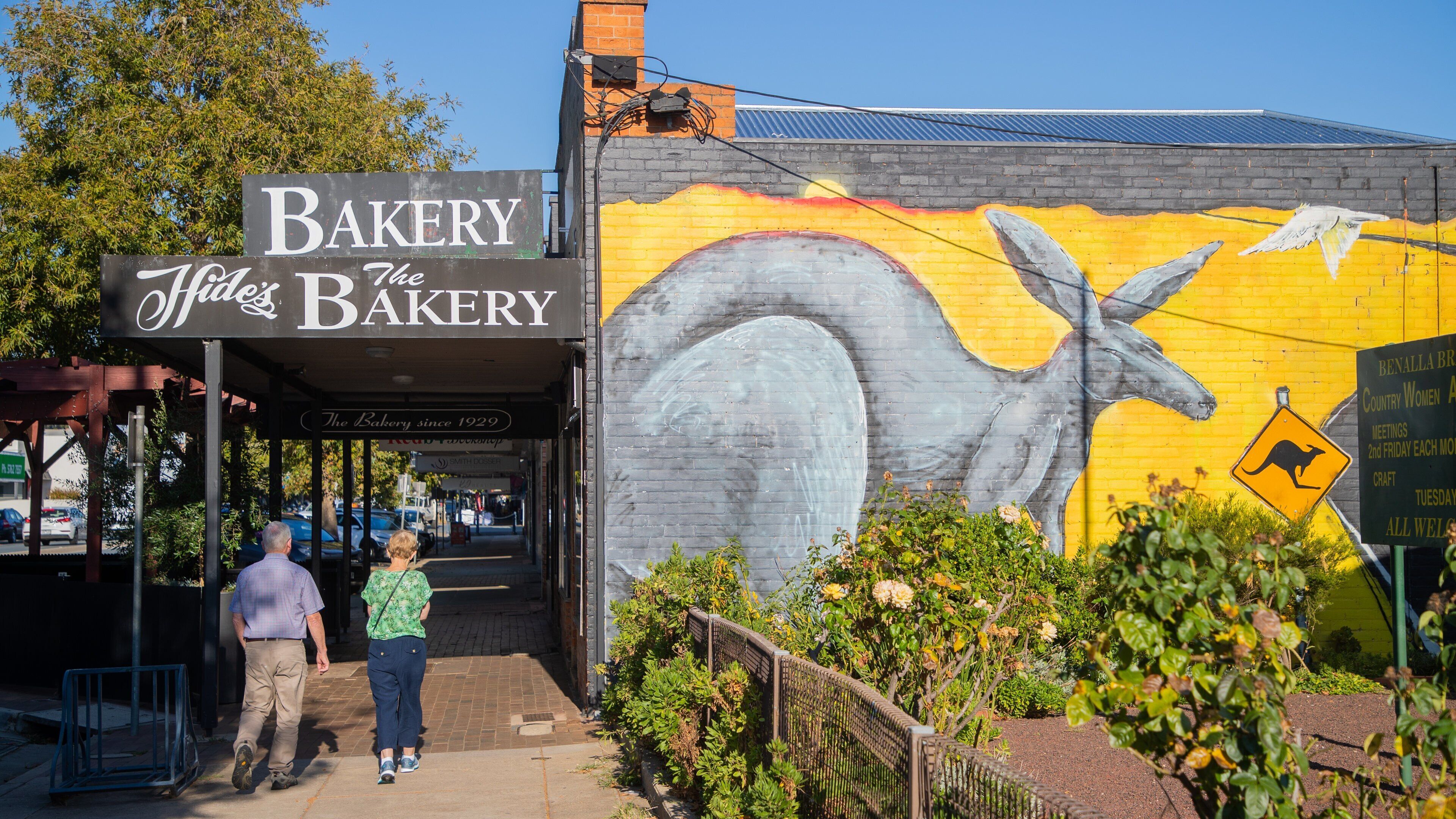 Benalla which includes signage, street scenes and outdoor art