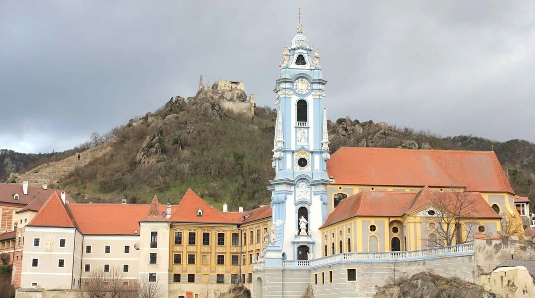 The Wachau Valley is one of the most beautiful regions in Austria boasting picturesque villages, vineyards, castles and churches. A highlight is definitely the blue abbey of Duernstein.