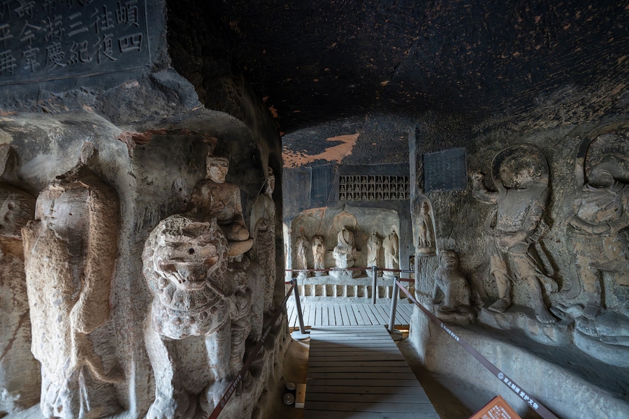 Buddhist grottoes in Binzhou, Shaanxi, China