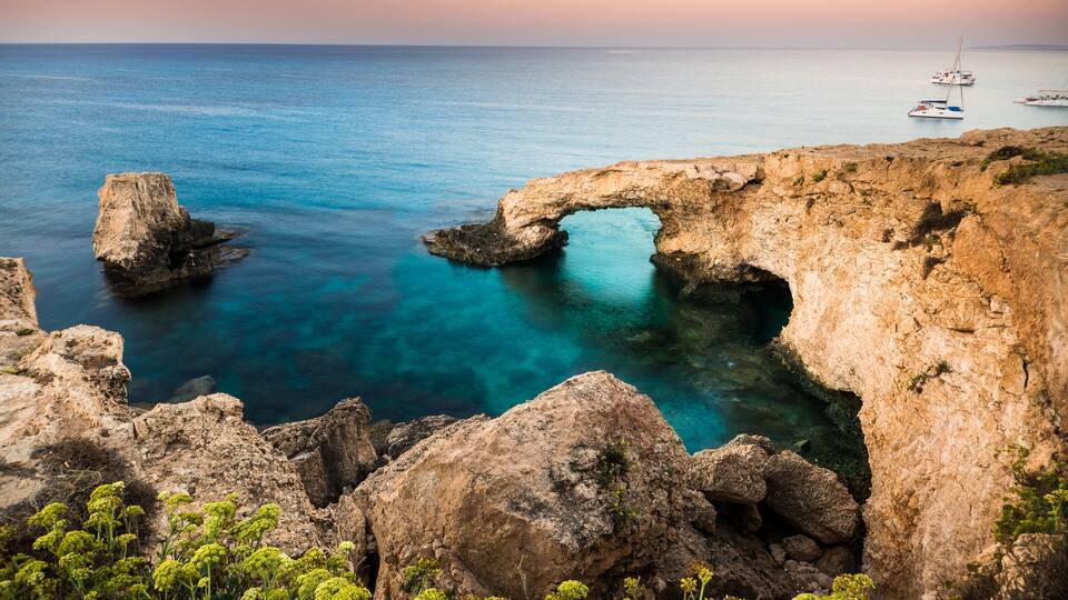 Beautiful beach view. Beautiful natural rock arch in Ayia Napa on Cyprus island