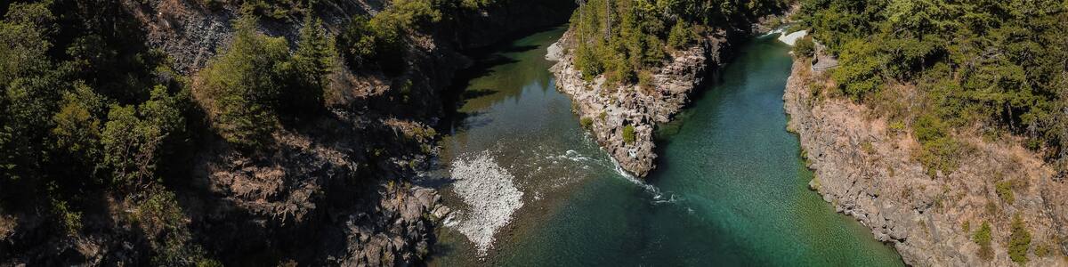 River View of Smith River California where two forks join together.