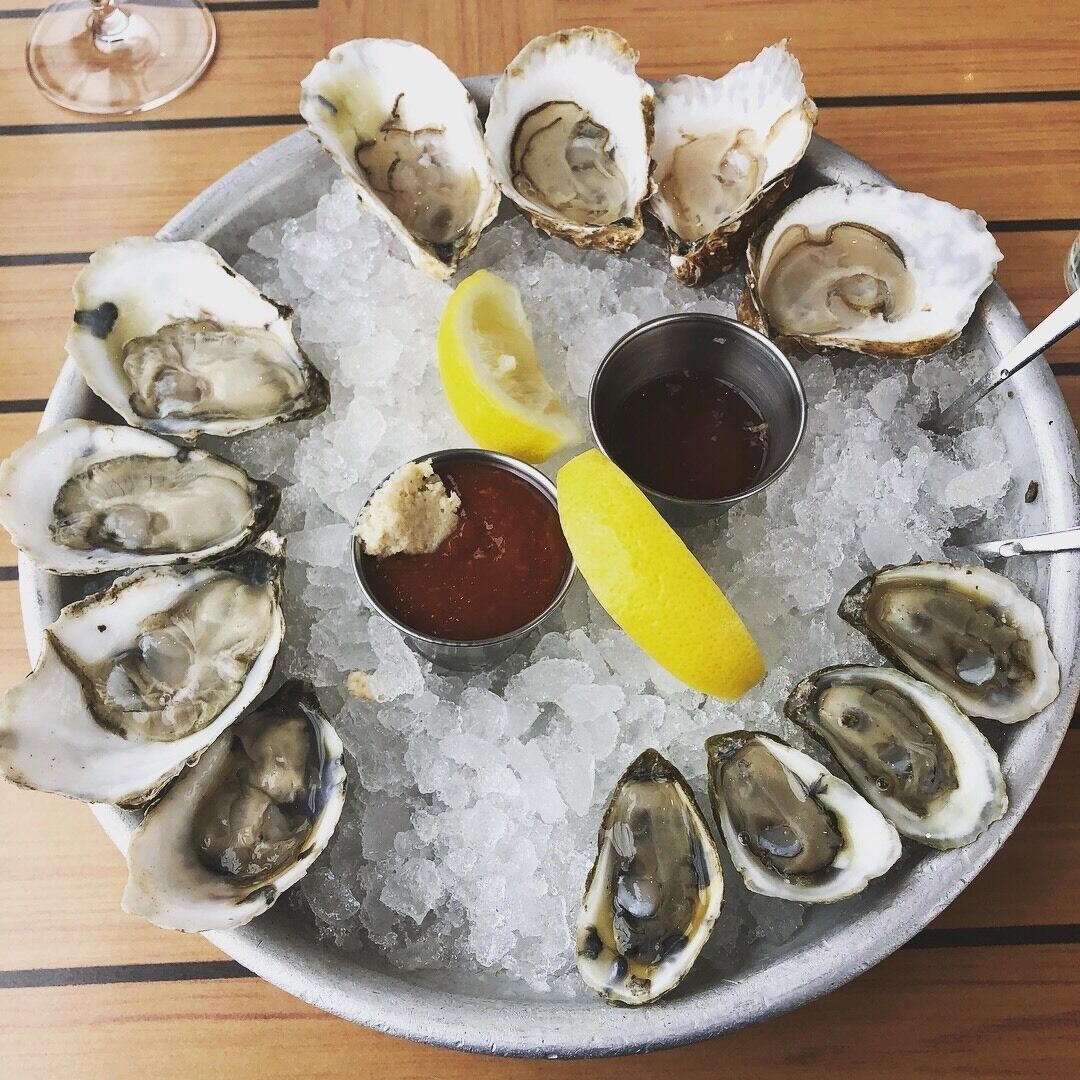 Delicious oysters! My favorite moment was probably when my husband asked where the oysters were from and the waitress pointed toward the water (we were on the patio) and said “about a mile that way.”