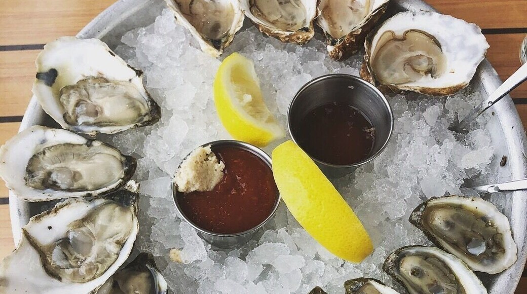 Delicious oysters! My favorite moment was probably when my husband asked where the oysters were from and the waitress pointed toward the water (we were on the patio) and said “about a mile that way.”