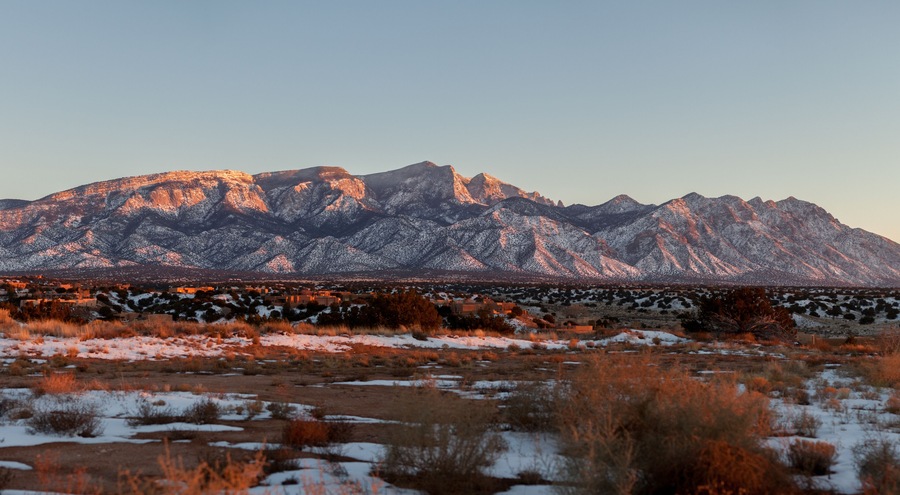 Snowy Mountains at Sunset