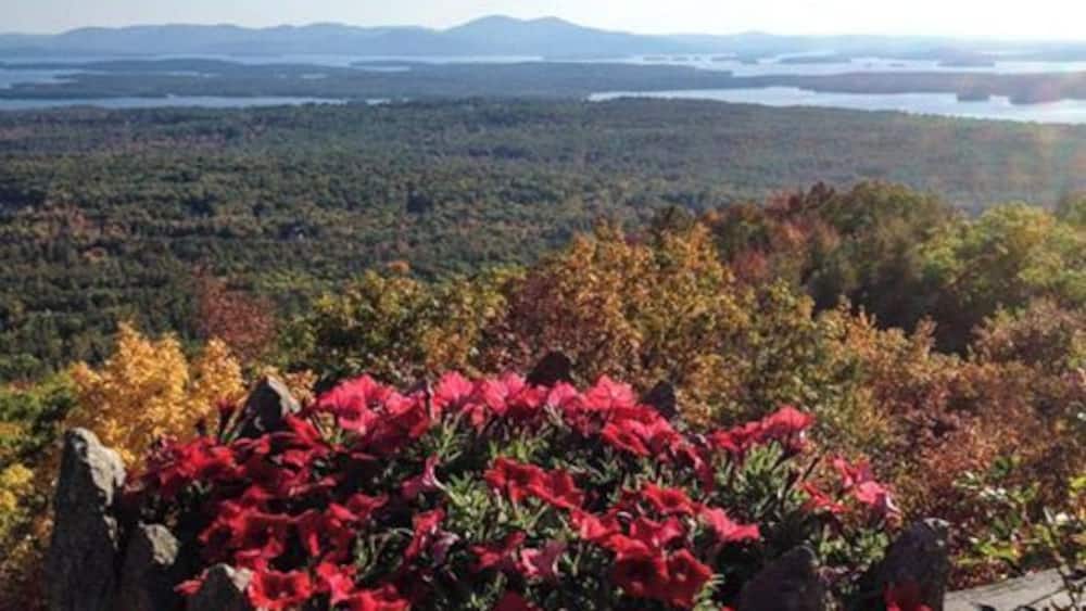 Looking down on Lake Winnipesaukee from Castle in the Clouds