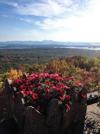 Looking down on Lake Winnipesaukee from Castle in the Clouds