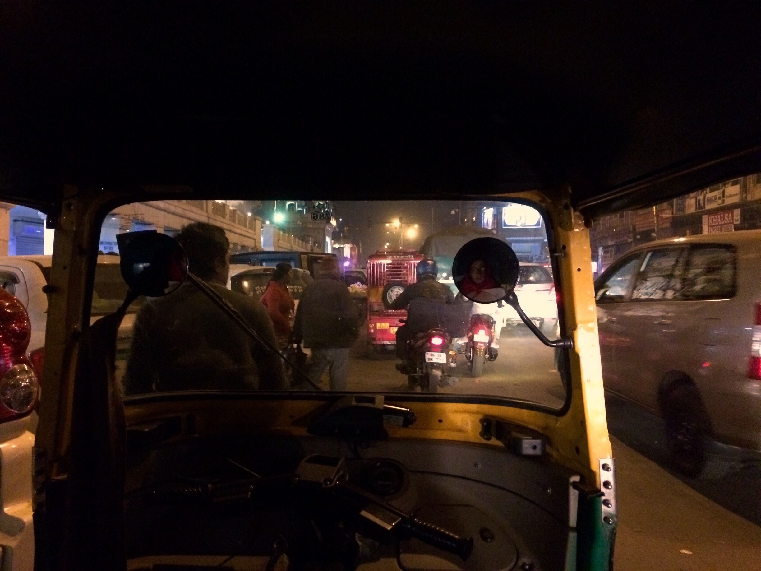 Chandni Chowk Bazaar area. Tuk tuk, auto, rickshaw, auto rickshaw, whatever you call it-use them. Uber is way to crazy and the tuk tuk can can get around easier and faster. Good luck. Ps where a scarf or bandana to cover your face. Lots of smog and pollution...you can taste it :)