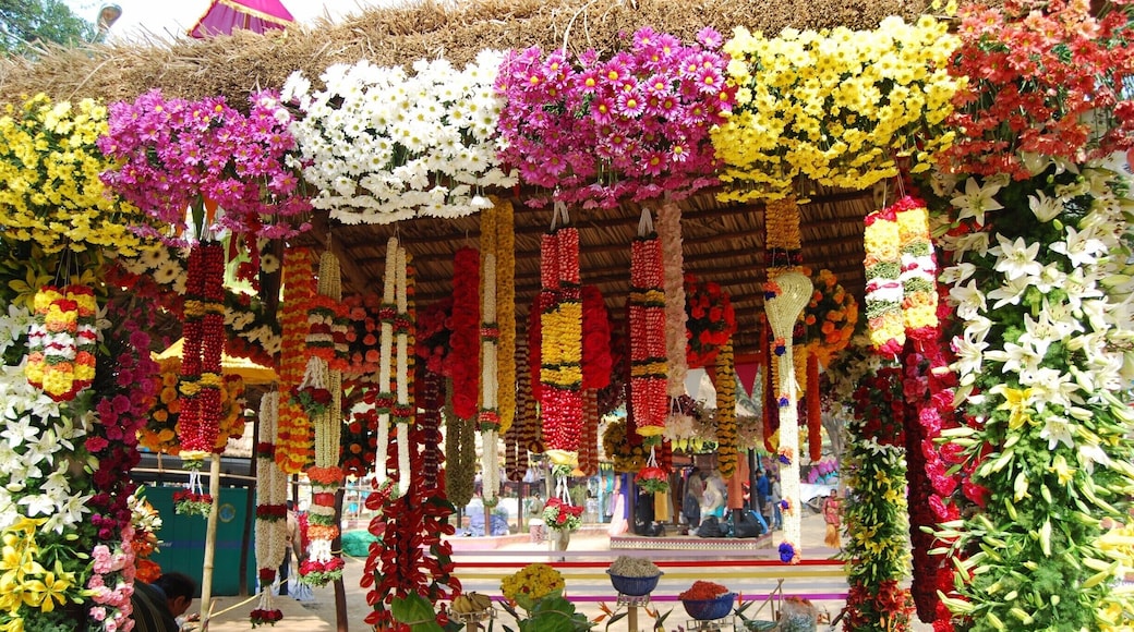 At a local craft fair in Delhi I fell in love with this set up. Look at all the #colorful fresh flowers and designs!