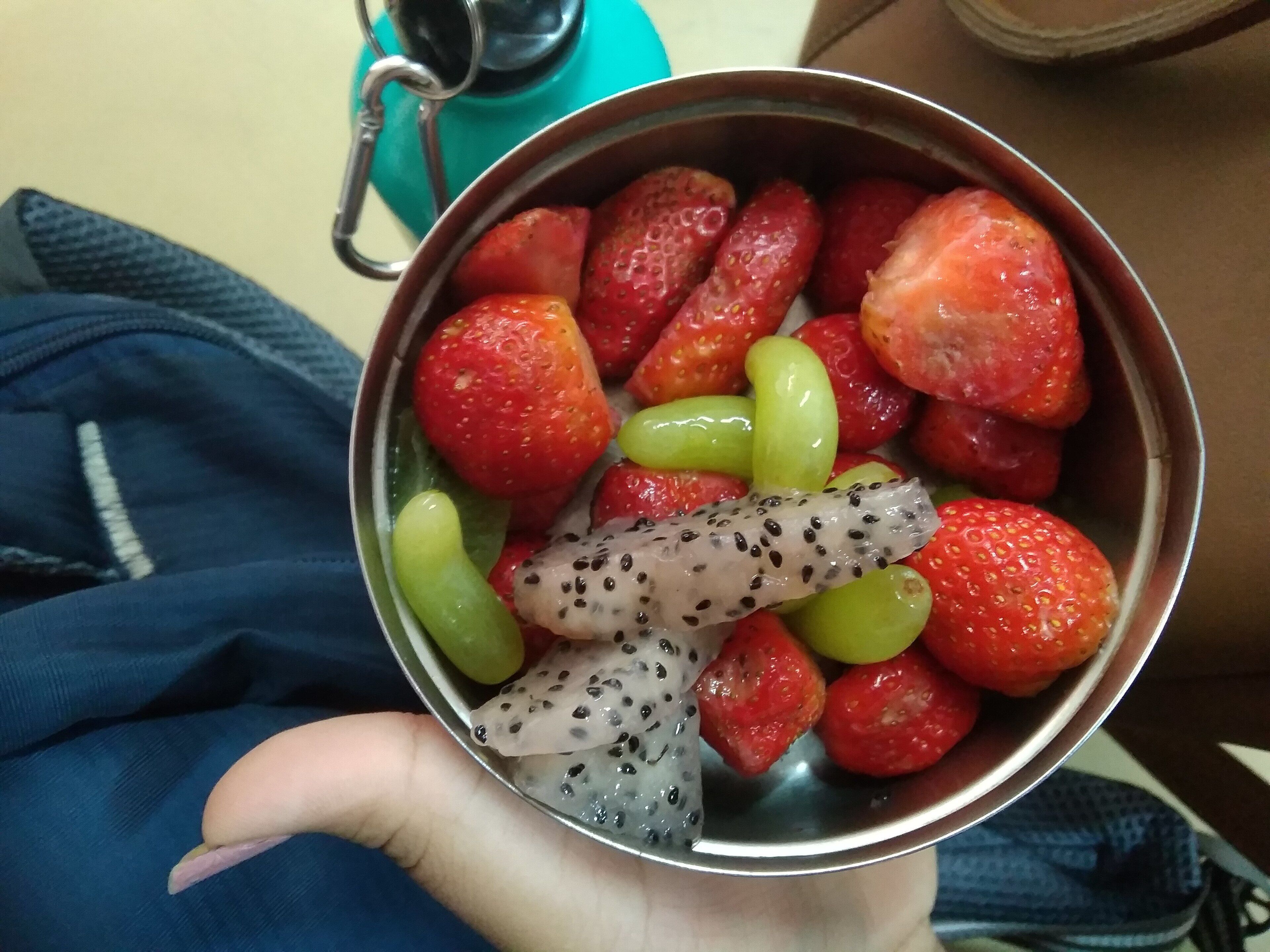 First time I ate strawberries!
It was a tiring continuous lecture day. So me and my friend thought of taking a break and packed our bags to leave for a quiet and serene place. She carried this "dabba"(tiffin) filled with fruits. I being a hell of a drama queen didn't eat any of those....After about 2 hours I felt hunger pangs but didn't want to leave the place so slightly opened the fruit box, and took a strawberry to my mouth. It didn't taste good but I took another and by the end I absolutely finished them leaving nothing for my friend!