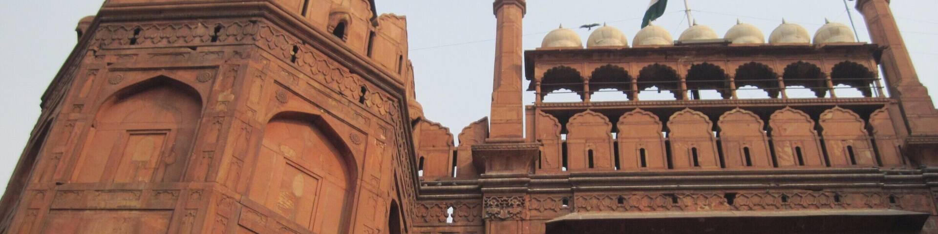 Red Fort in the centre of New Delhi, constructed in 1639 and the main residence of Mughal dynasty emperors for nearly 200 years.