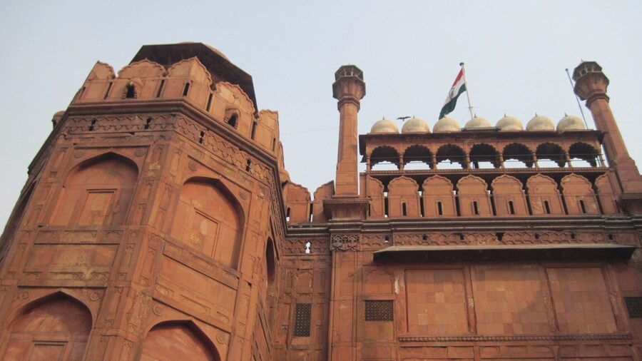 Red Fort in the centre of New Delhi, constructed in 1639 and the main residence of Mughal dynasty emperors for nearly 200 years.