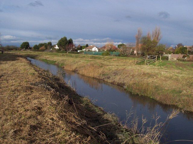 The Rife Ferring. Looking towards Highdown Hill to the north and to the south down to the sea.