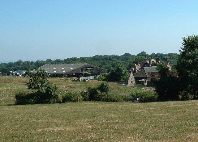 Clapham Farm. Looking SW from the back of the Church.