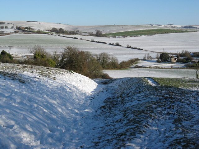 Bridleway descending Patching Hill through Access land