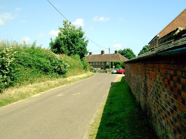 Coldharbour Lane, Patching This is a view of the Patching end of the lane, close to its junction with Patching Street (which is behind the photographer's back).